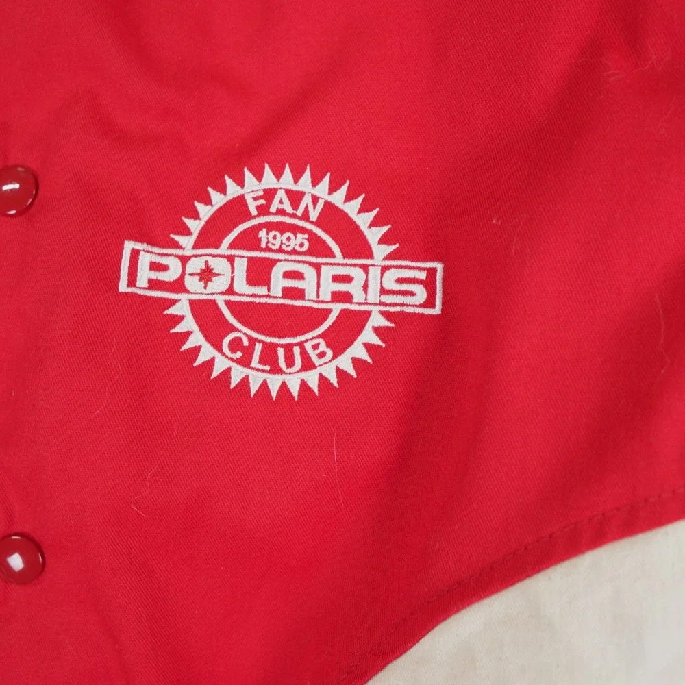 VTG Polaris Fan Club Poor Farm Jacket Men XX-Large Red Varsity Quilted 95 Bomber